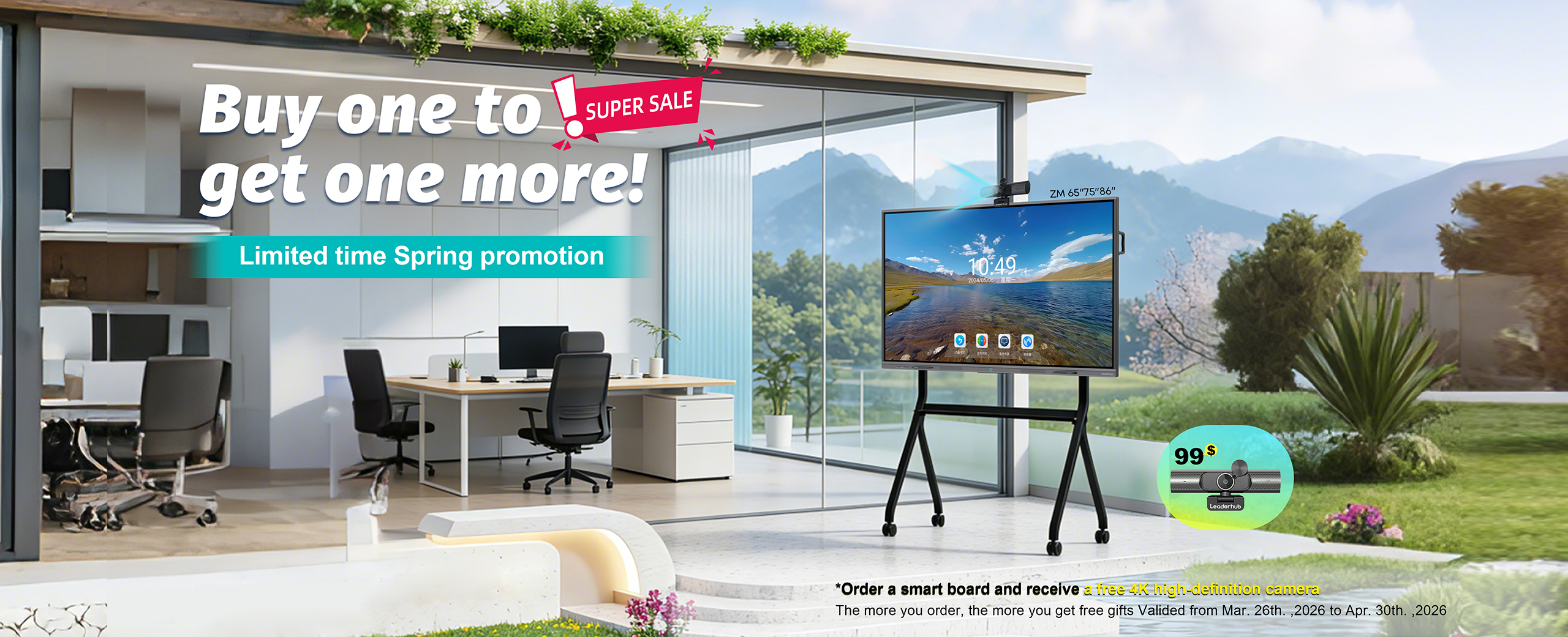 LeaderHub smart board in corporate meeting room setting
