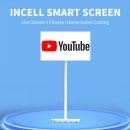 Leaderhub 4G+128G 32inch L32S Android Portable Monitor Touch tv Live Smart Screen, Portable Rotate Rotating Display on Wheels with Stand Rolling