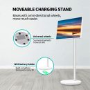 Leaderhub 4G+128G 32inch L32S Android Portable Monitor Touch tv Live Smart Screen, Portable Rotate Rotating Display on Wheels with Stand Rolling