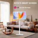 Leaderhub L32S 4G+128G 32inch Android Portable Monitor Touch tv Live Smart Screen, Portable Rotate Rotating Display on Wheels with Stand Rolling