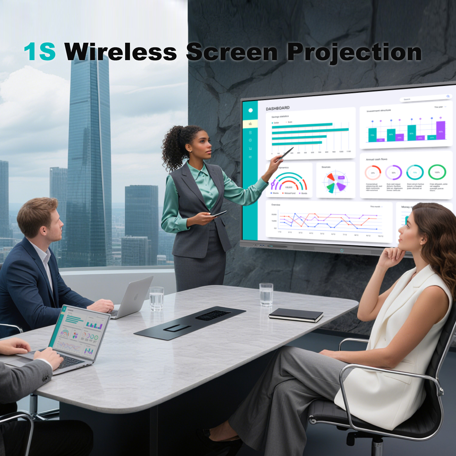 Leaderhub L65ZM L75ZM L86ZM 4K UHD Screen Android 14 Smart Whiteboards Interactive Board for School Classroom - Image 2