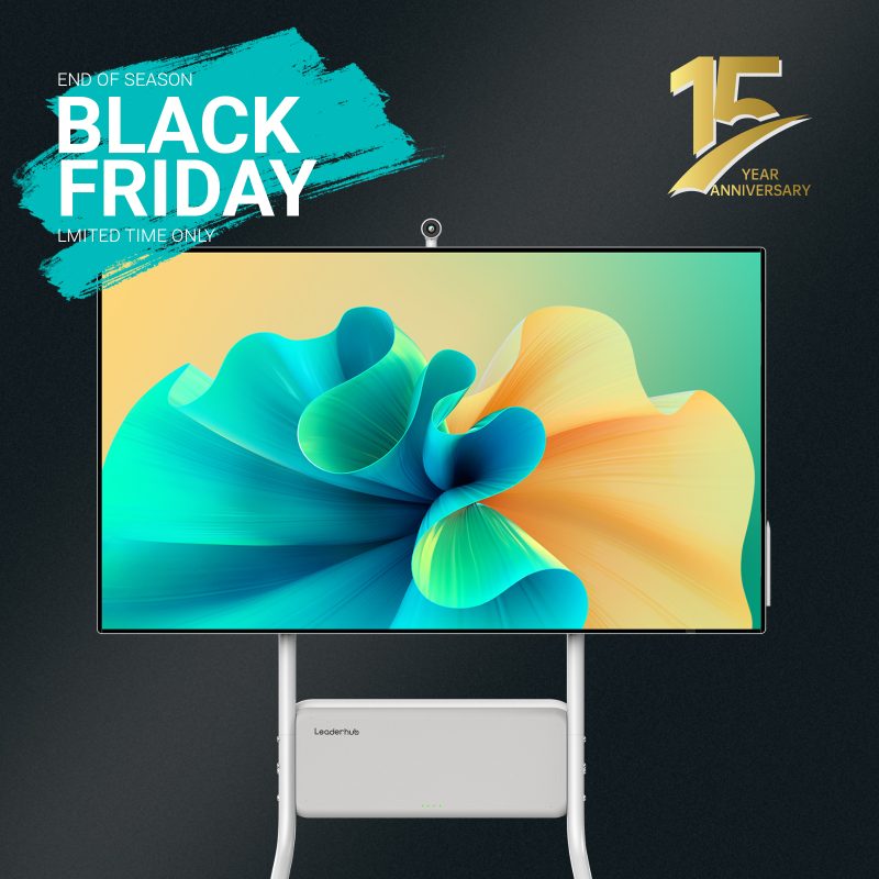 Leaderhub Ultra U55 8G+128G 55inch Smart Board With Stand ,Amazing rotate Touch Smart Screen on Wheels with Stand Rolling