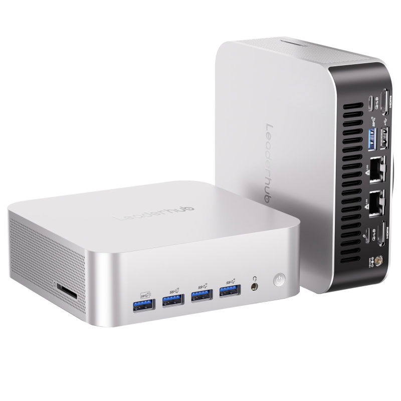 2026 leaderhub A6 Mini PC 2.5G/ 4K Display Four-screen display AMD R7-6800U DDR5 32GB UP TO64G 1T SSD NVMe SSD, Mini Computers, USB 4.0, WiFi 6e, BT5.2, RJ45*2 Desktop PC