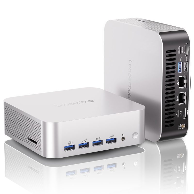 2026 leaderhub A6 Mini PC AMD R7-6800U DDR5 32GB UP TO64G 1T SSD NVMe SSD, Mini Computers, USB 4.0, WiFi 6e, BT5.2, RJ45*2 2.5G/ 4K Triple Display Desktop PC