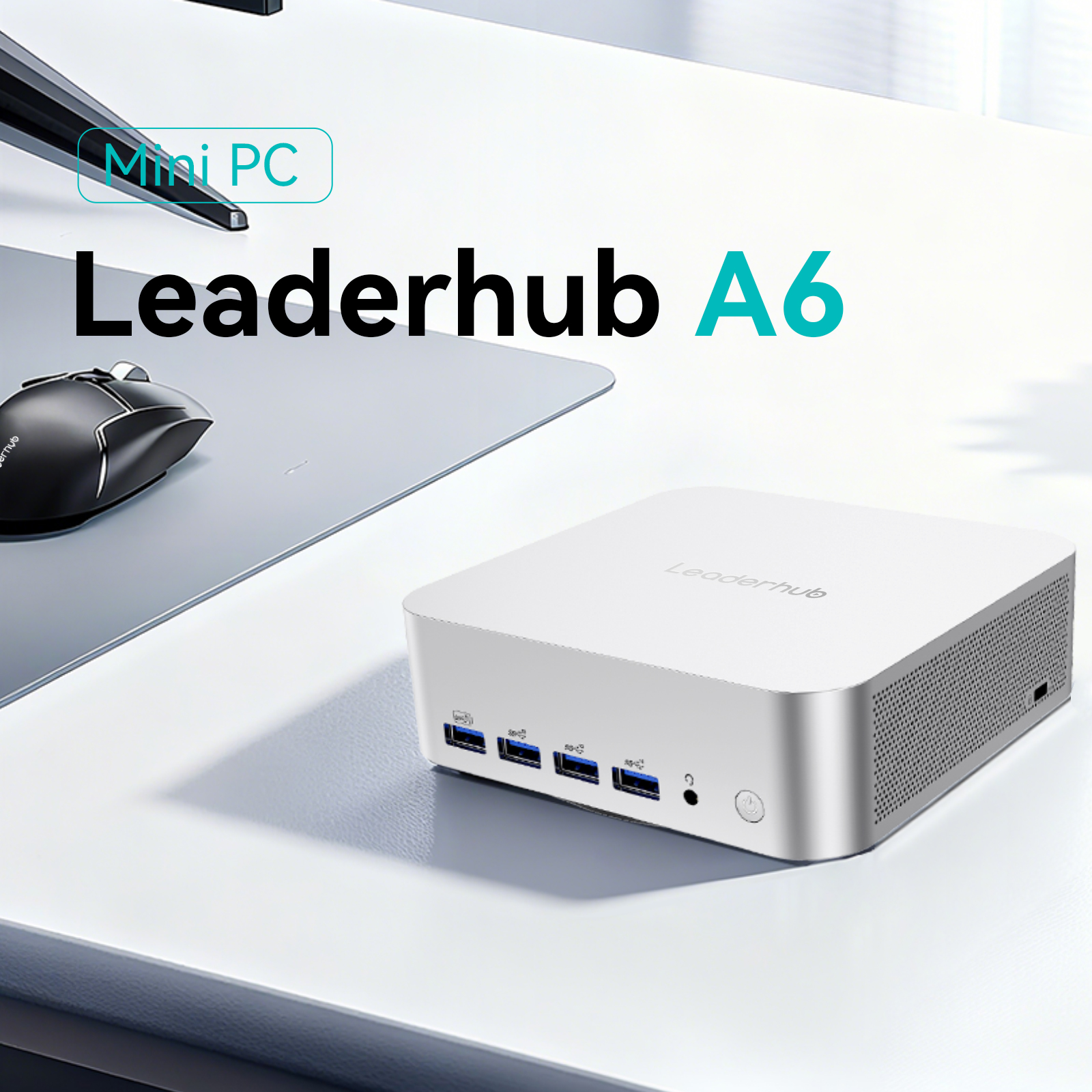 2026 leaderhub A6 Mini PC AMD R7-6800U DDR5 32GB UP TO64G 1T SSD NVMe SSD, Mini Computers, USB 4.0, WiFi 6e, BT5.2, RJ45*2 2.5G/ 4K Triple Display Desktop PC - Image 2