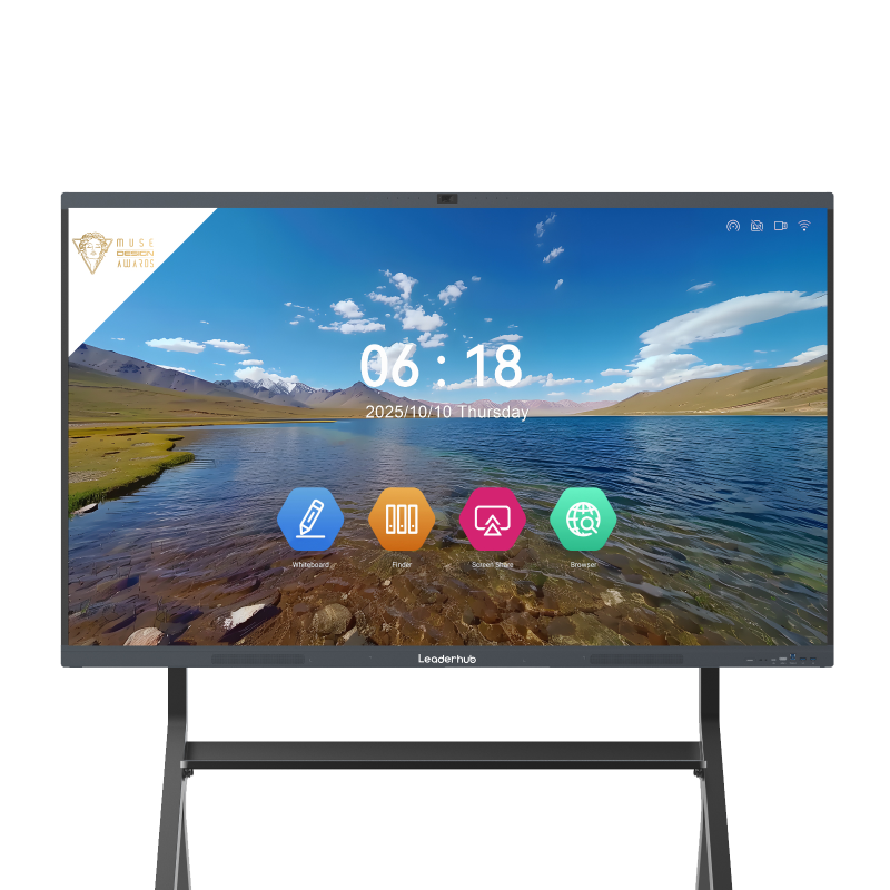 Leaderhub L65HM L75HM L86HM Hybrid Conference Displays Interactive Flat Panel Touch Screen Digital Board For Classroom Conference Meeting Room Smart Board For Teaching Smart Whiteboard