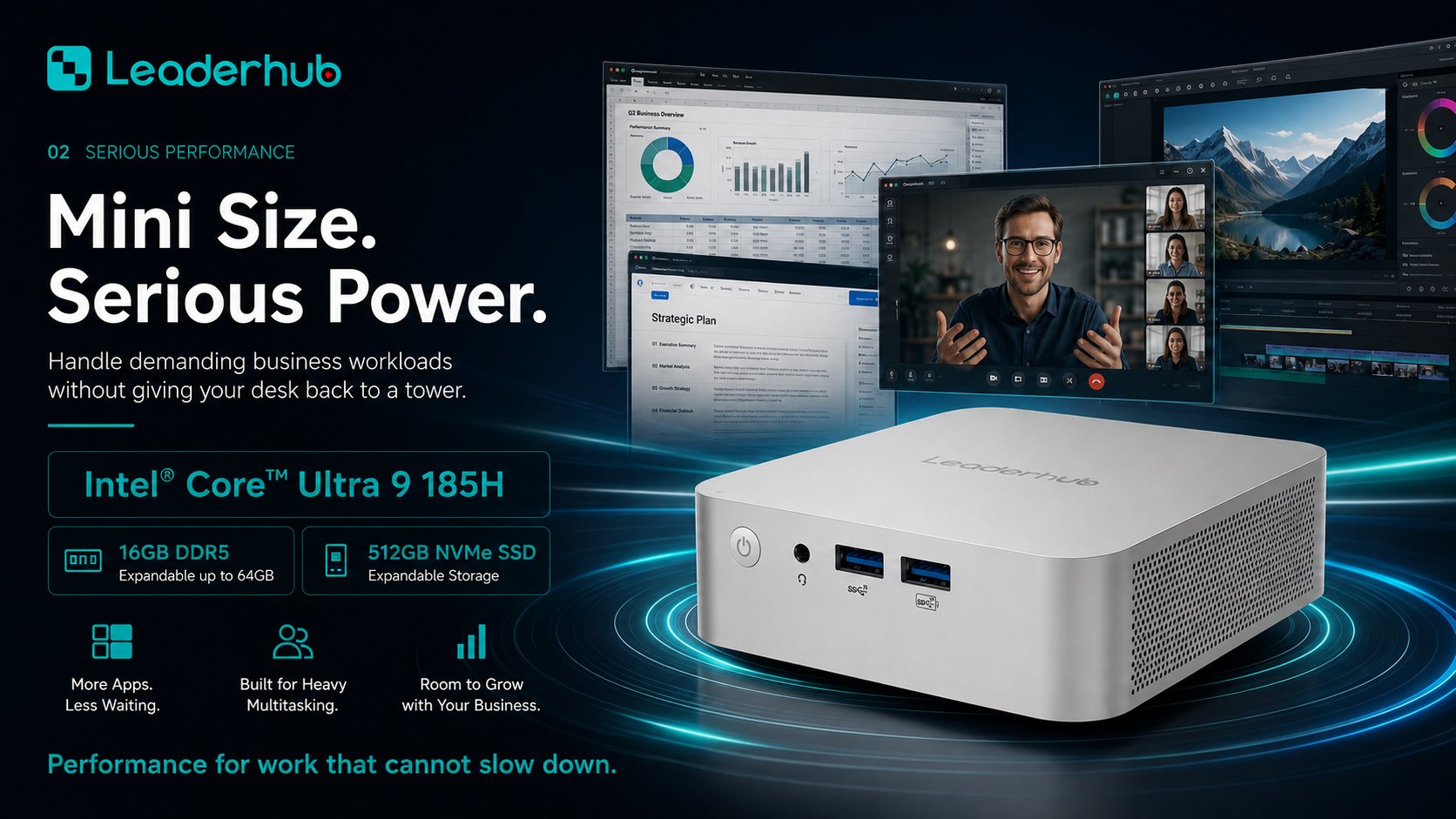Mini size, serious power — Intel Core Ultra 9 185H, 16GB DDR5, 512GB NVMe