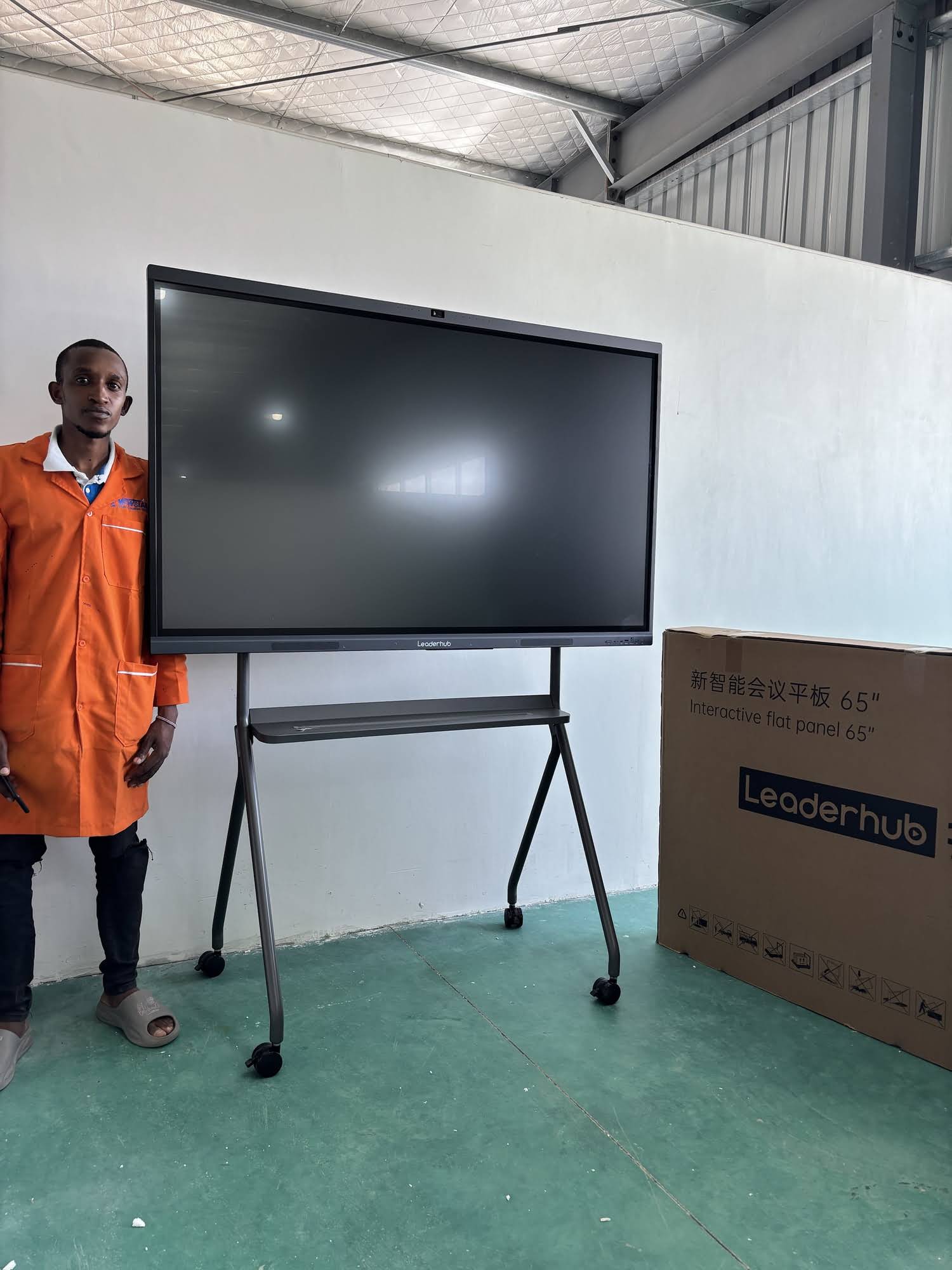 Small language classroom equipped with compact interactive display