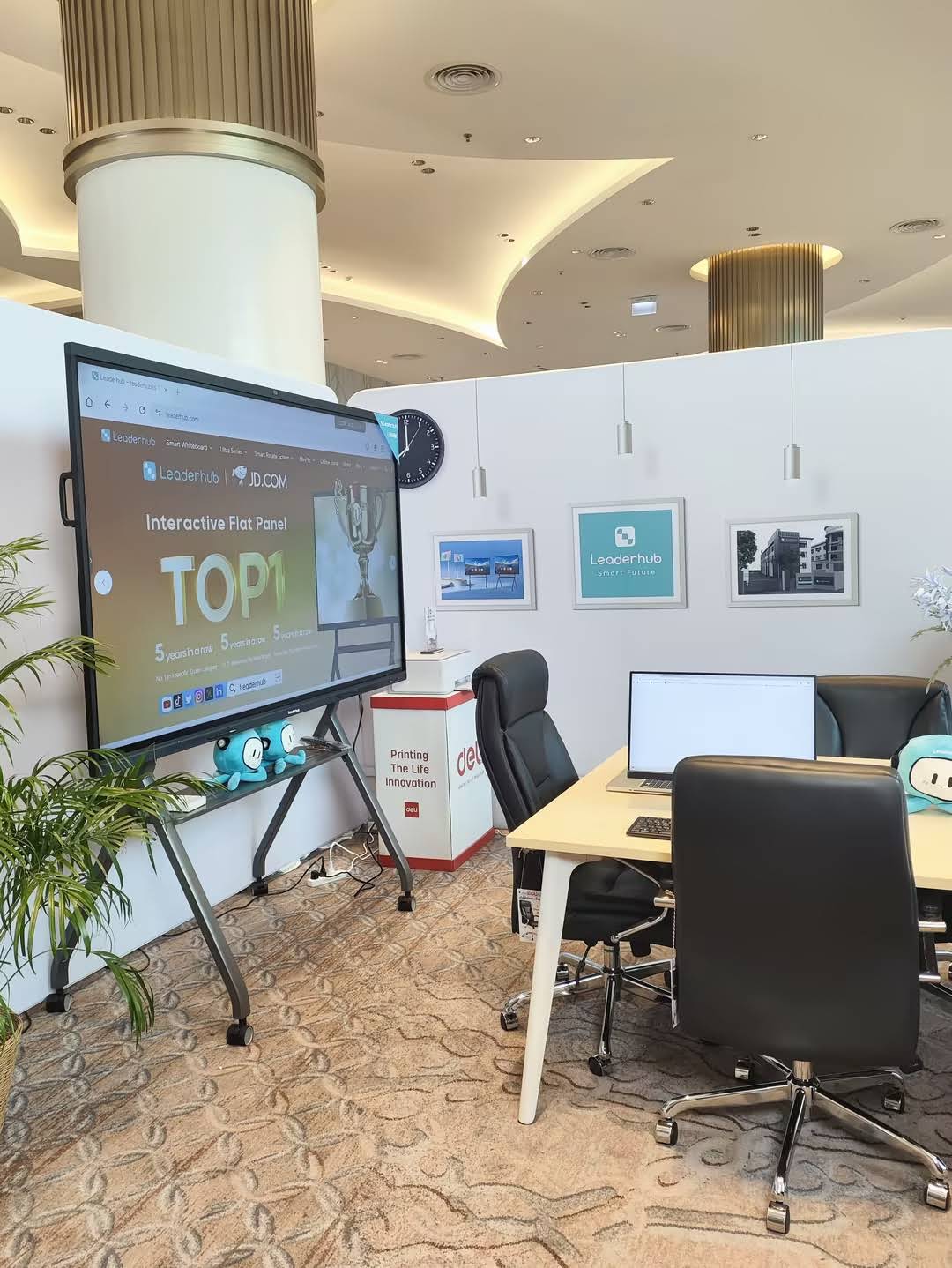 Close-up of touch technology on an interactive smart panel