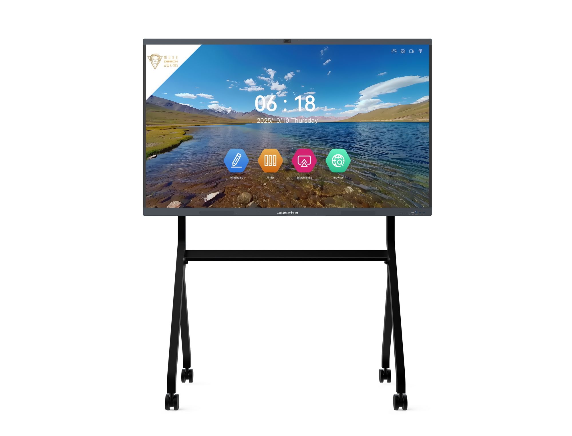 Modern interactive flat panel display in classroom setting