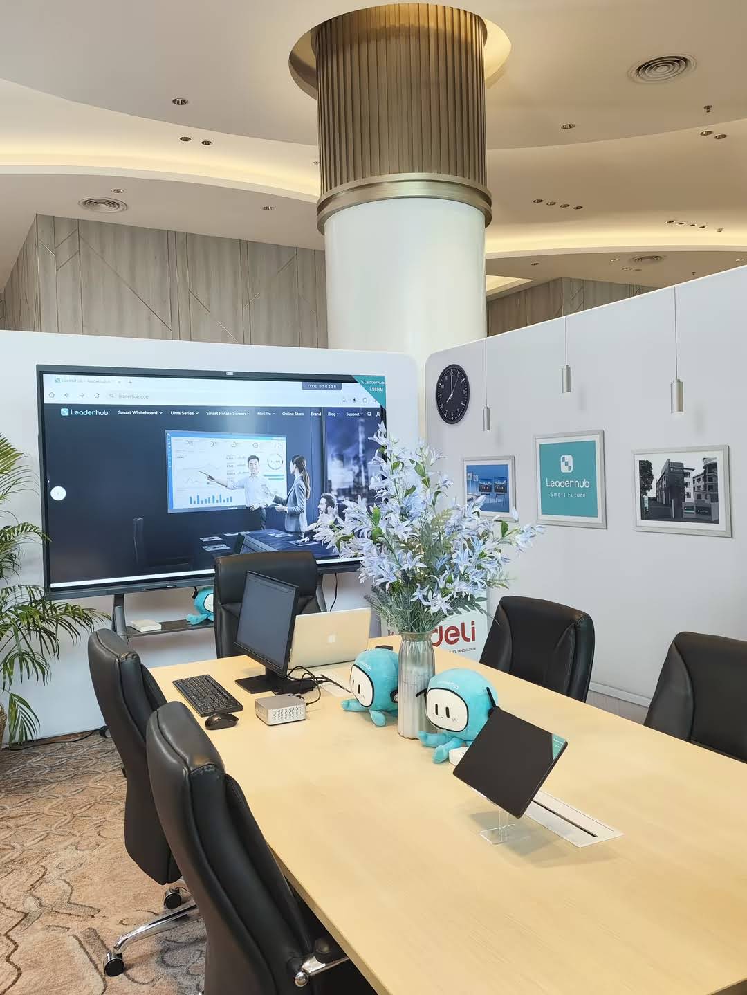 Modern smart board in professional meeting environment
