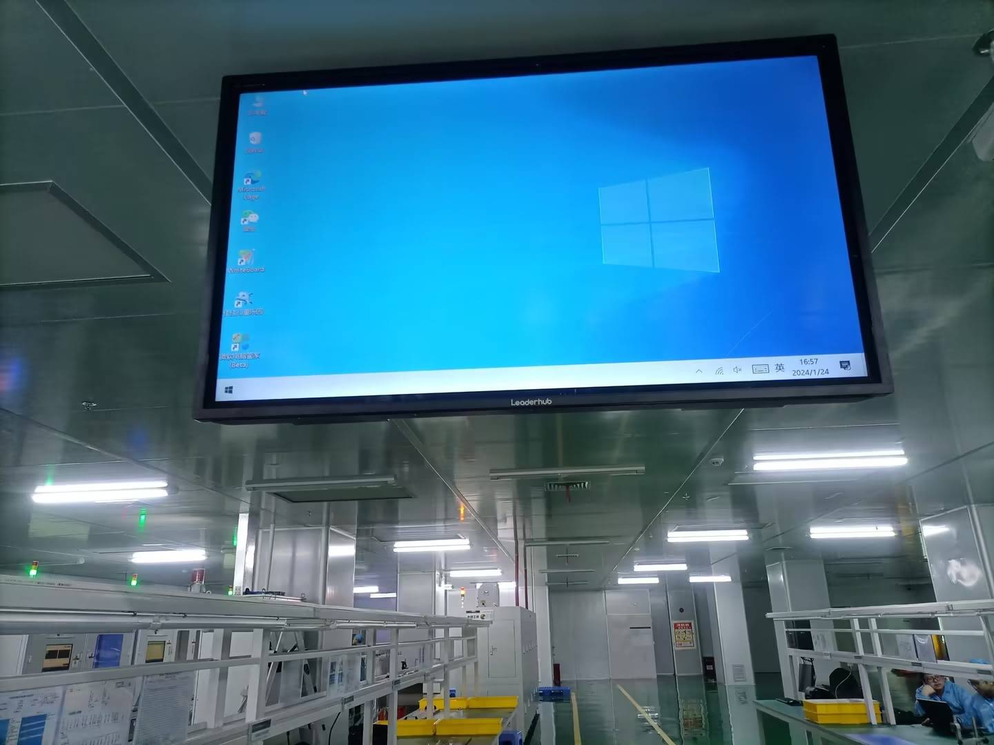 Boardroom setup with a large interactive whiteboard for team collaboration