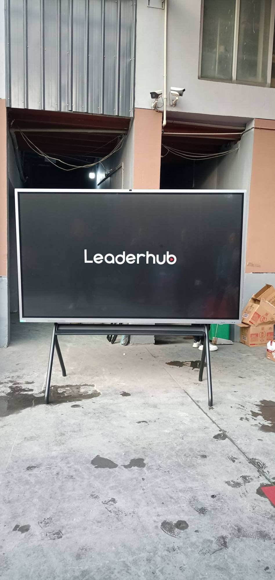 Interactive whiteboard installed in bright kindergarten classroom setting