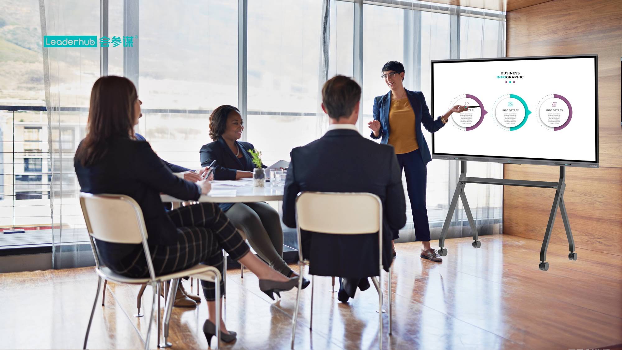 Commercial smart whiteboard supplier showcasing interactive display