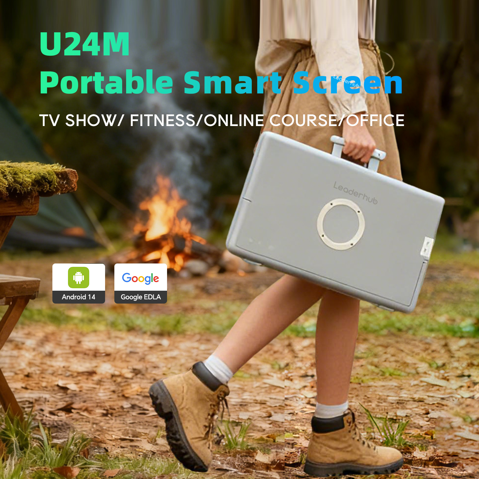 Leaderhub U24M Portable Smart Screen 24.5inch 8GB RAM 128GB ROM 800W 4K Camera Wifi Bluetooth - Image 2
